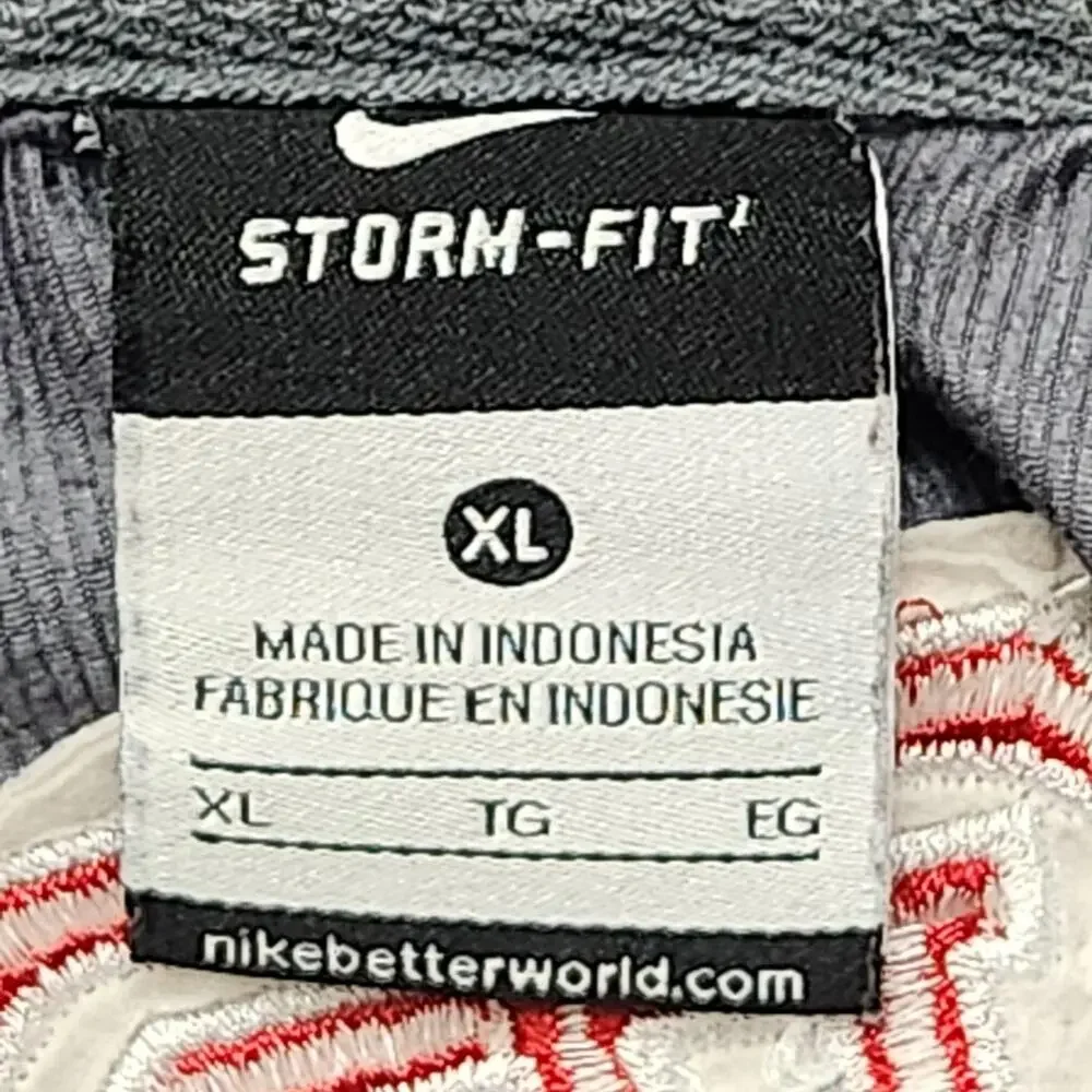 Nike Storm-FIT Jacket Mens XL Gray Red 1/4 Zip Wauwatosa Windbreaker 359725-256